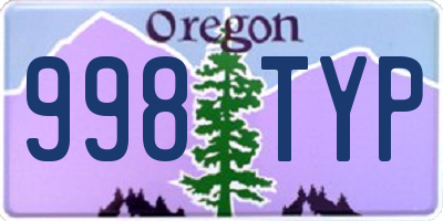OR license plate 998TYP