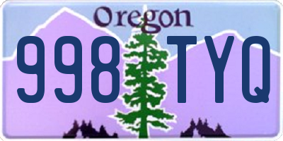 OR license plate 998TYQ