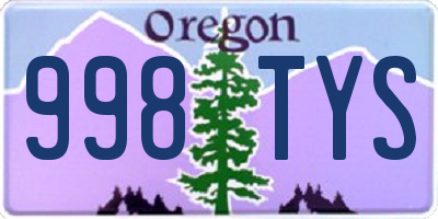 OR license plate 998TYS