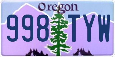 OR license plate 998TYW