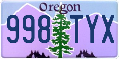 OR license plate 998TYX