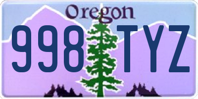 OR license plate 998TYZ