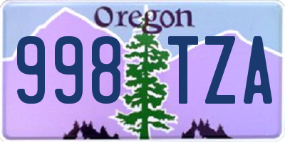 OR license plate 998TZA