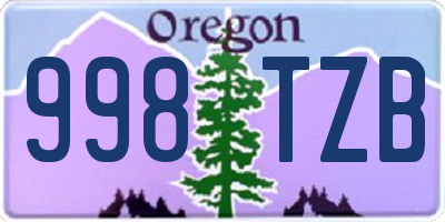 OR license plate 998TZB