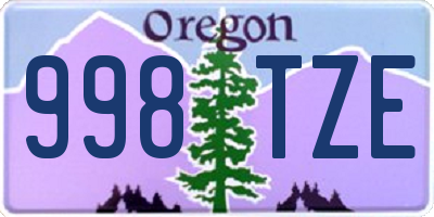 OR license plate 998TZE
