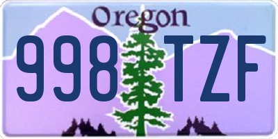 OR license plate 998TZF