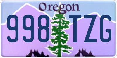 OR license plate 998TZG