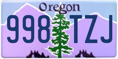 OR license plate 998TZJ