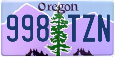 OR license plate 998TZN