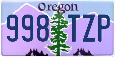 OR license plate 998TZP