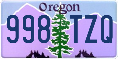 OR license plate 998TZQ