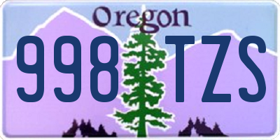 OR license plate 998TZS