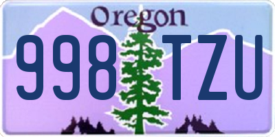 OR license plate 998TZU