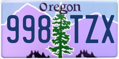 OR license plate 998TZX
