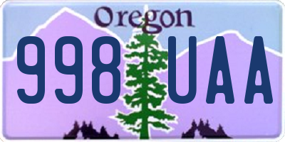 OR license plate 998UAA