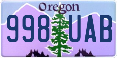 OR license plate 998UAB