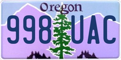 OR license plate 998UAC