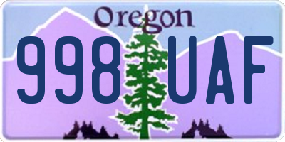 OR license plate 998UAF