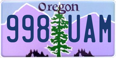OR license plate 998UAM
