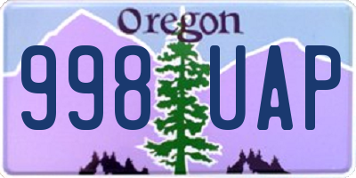 OR license plate 998UAP