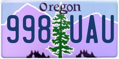 OR license plate 998UAU