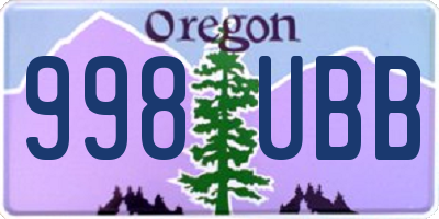 OR license plate 998UBB