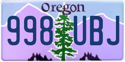 OR license plate 998UBJ