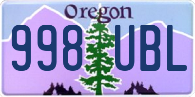 OR license plate 998UBL
