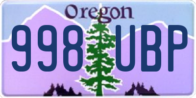 OR license plate 998UBP