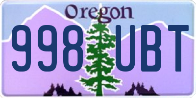 OR license plate 998UBT