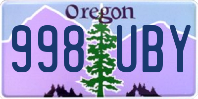 OR license plate 998UBY