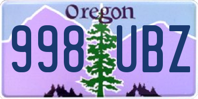 OR license plate 998UBZ