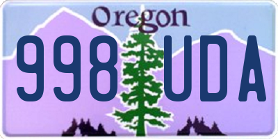 OR license plate 998UDA