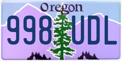 OR license plate 998UDL