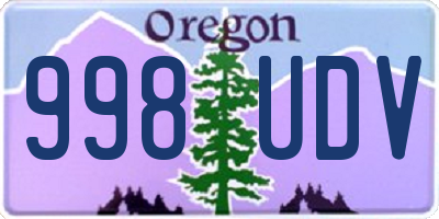 OR license plate 998UDV