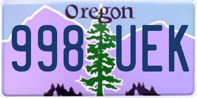 OR license plate 998UEK