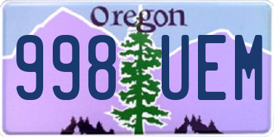 OR license plate 998UEM