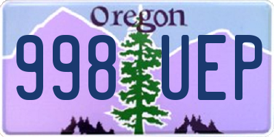 OR license plate 998UEP