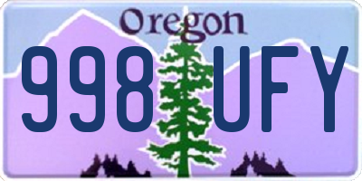 OR license plate 998UFY