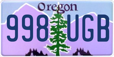 OR license plate 998UGB