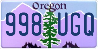 OR license plate 998UGQ