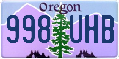 OR license plate 998UHB