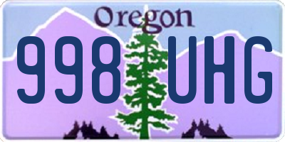 OR license plate 998UHG