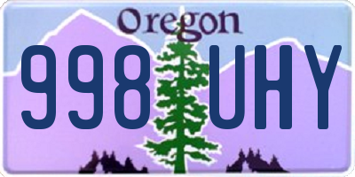 OR license plate 998UHY