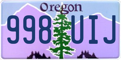 OR license plate 998UIJ