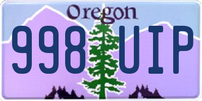 OR license plate 998UIP