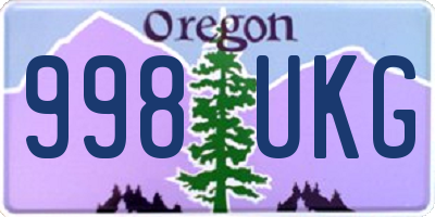 OR license plate 998UKG