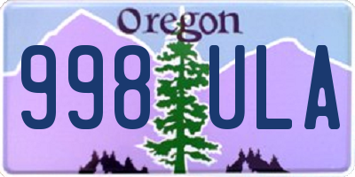 OR license plate 998ULA