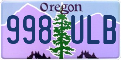 OR license plate 998ULB