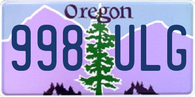 OR license plate 998ULG